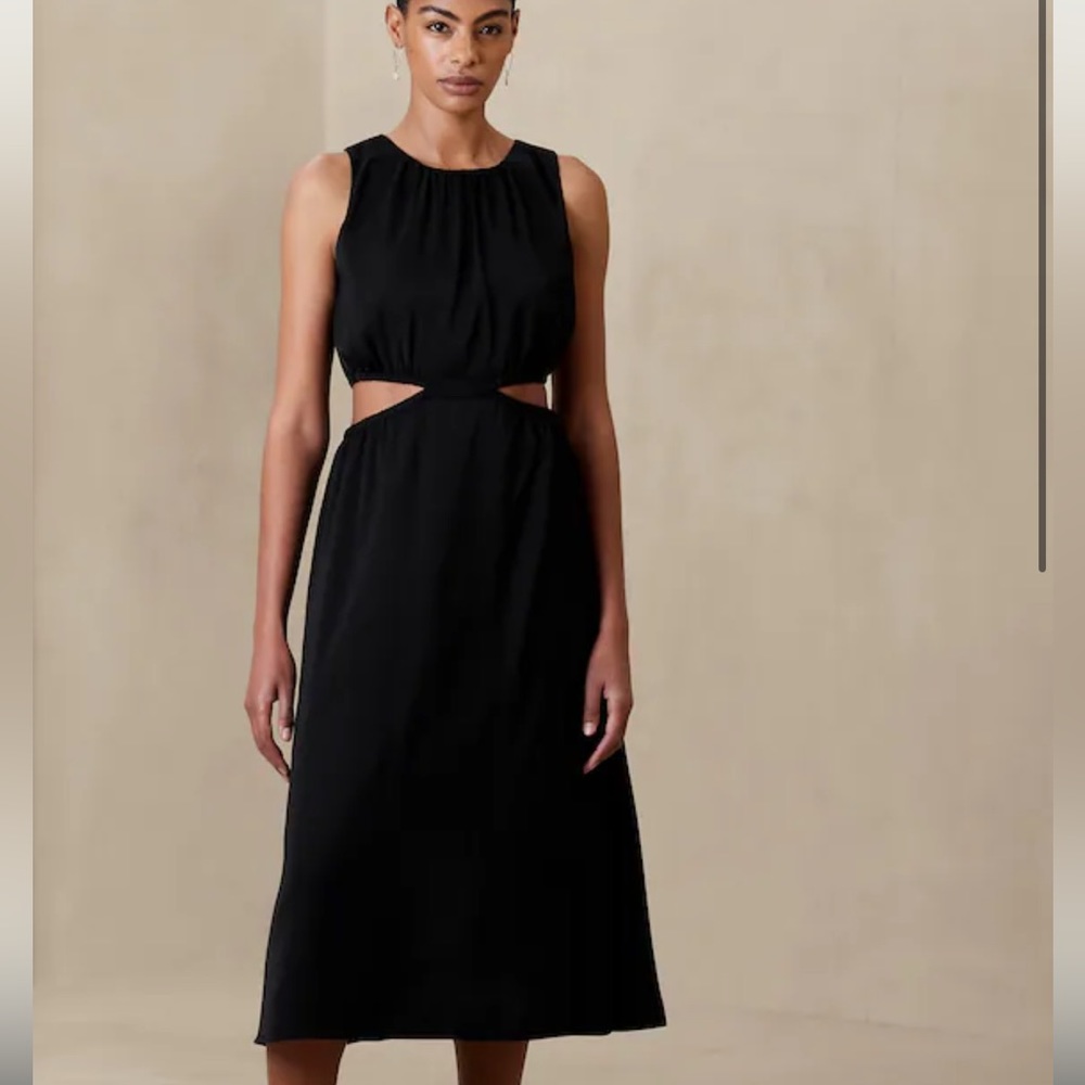 Banana Republic Cutout Satin Dress Medium